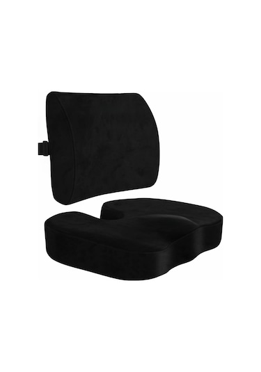 Hasby Ortopedik Visco Oto Araç Ofis Koltuk Oturma Minderi Sırt Minderi