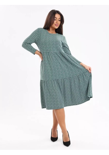 Danelııa Kadın Sonbahar Uzun Sıcak Ofis Elbisesi Büyük Beden 265103619