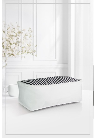 Baza Altı Düzenleyici Büyük Boy Hurç Lacivert Çizgili 70x50x25 Cm Lacivert