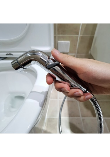 Fause KTS101 Spiralli Taharetmatik Debi Ayarlı Taharet El Duşu Krom