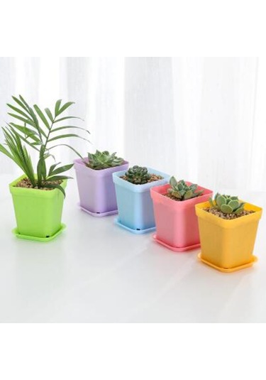 Lebihmurah 3614 10 Adet Saksılar Kare Yetiştiricilerinin Pot Tepsi Plastik Saksılar Bitkiler Bahçe Dekor Podazz