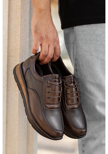 D0315 Günlük Ortopedik Erkek Klasik Garantili Ayakkabı Kahverengi