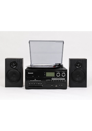 Dosound Tr-18 Ahşap Hoparlörlü Pikap Çalar Kaset Cd Bluetooth Usb Sd Müzik Sistemi 1 Adet
