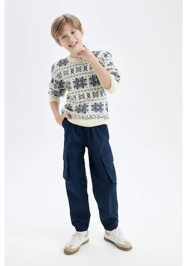 DeFacto Erkek Çocuk Kargo Cepli Beli Bağcıklı Lastikli Paça Lacivert Jogger Gabardin Pantolon C6623A824AUNV135 DeFacto Erkek Çocuk Kargo Cepli Beli Bağcıklı Lastikli Paça Lacivert Jogger Gabardin Pantolon C6623A824AUNV135