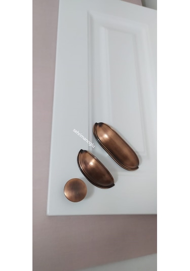 Mobilyalüks Mutfak Vestiyer Dolap Çekmece   Kulp Midye Antik Bakır