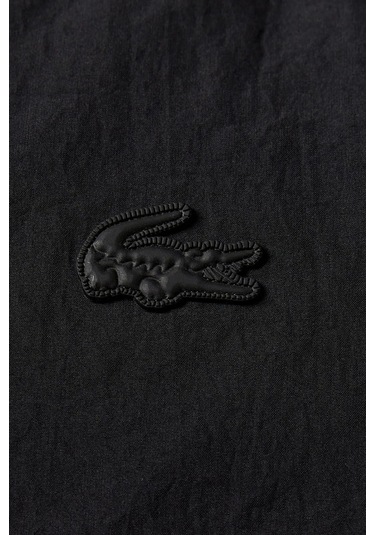 Lacoste Relaxed Fit Down Fill Jacket Kaztüyü Dolgu Dik Yaka Siyah Kadın Mont