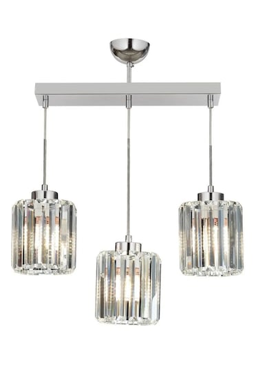 İstanbul Avize Sardunya 3'lü Sıralı Kristal Taşlı Sarkıt Avize