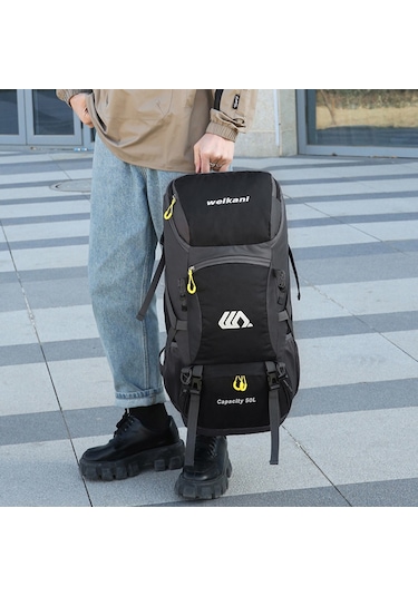 Weikani-50l Suya Dayanıklı Yürüyüş Sırt Çantası Açık Spor Sırt,siyah Siyah