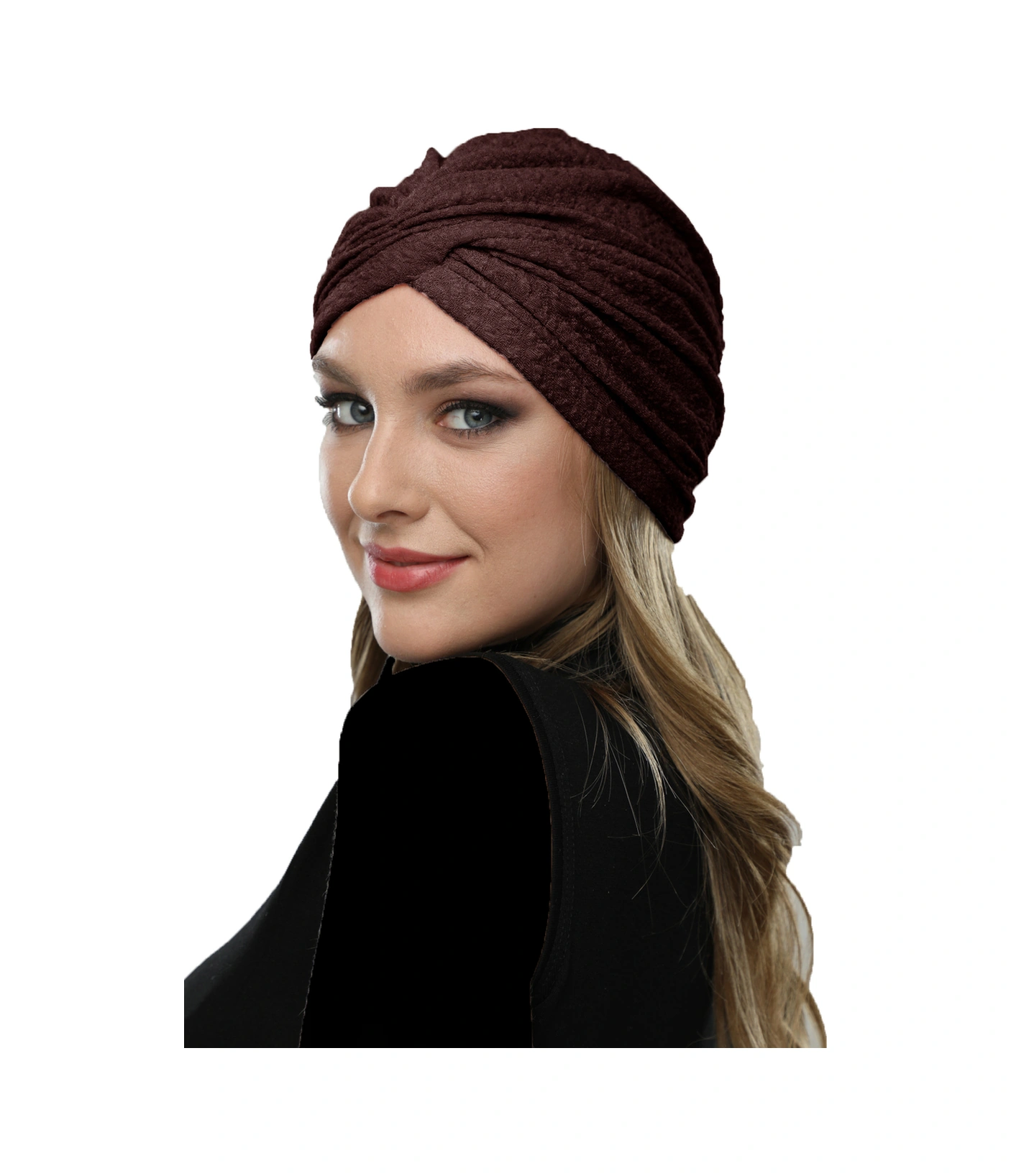 Brokar W Kahverengi Hazır Türban Tesettür Bone Kahve