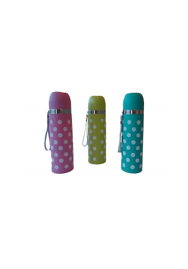 Sema Baby Puantiyeli Bebek Termosu 350 Ml - Yeşil Çok Renkli