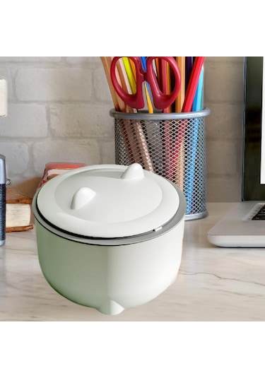 Suntek Masaüstü Çöp Tenekesi Sepeti Mini Kova Tezgah Ofis Beyaz