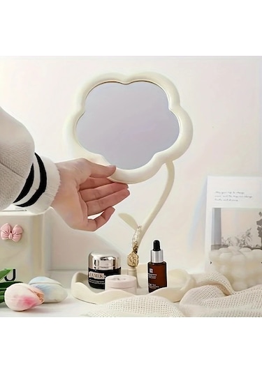 Willowhaven Çiçek Şeklinde Sarı Makyaj Aynası Yüksek Netlikte Ayarlanabilir Masa Dekorasyonu Sarı