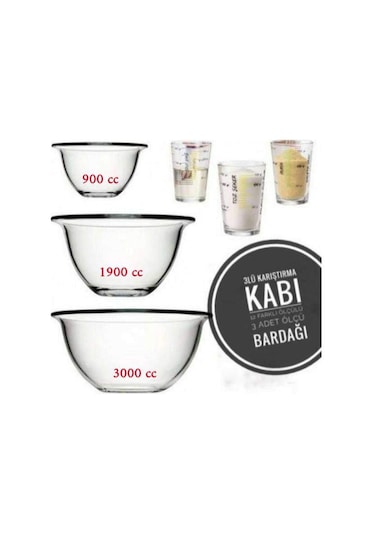 Paşabahçe 3 Parça Arda Türkmen Hazırlık Seti + 3'lü Ölçü Bardağı