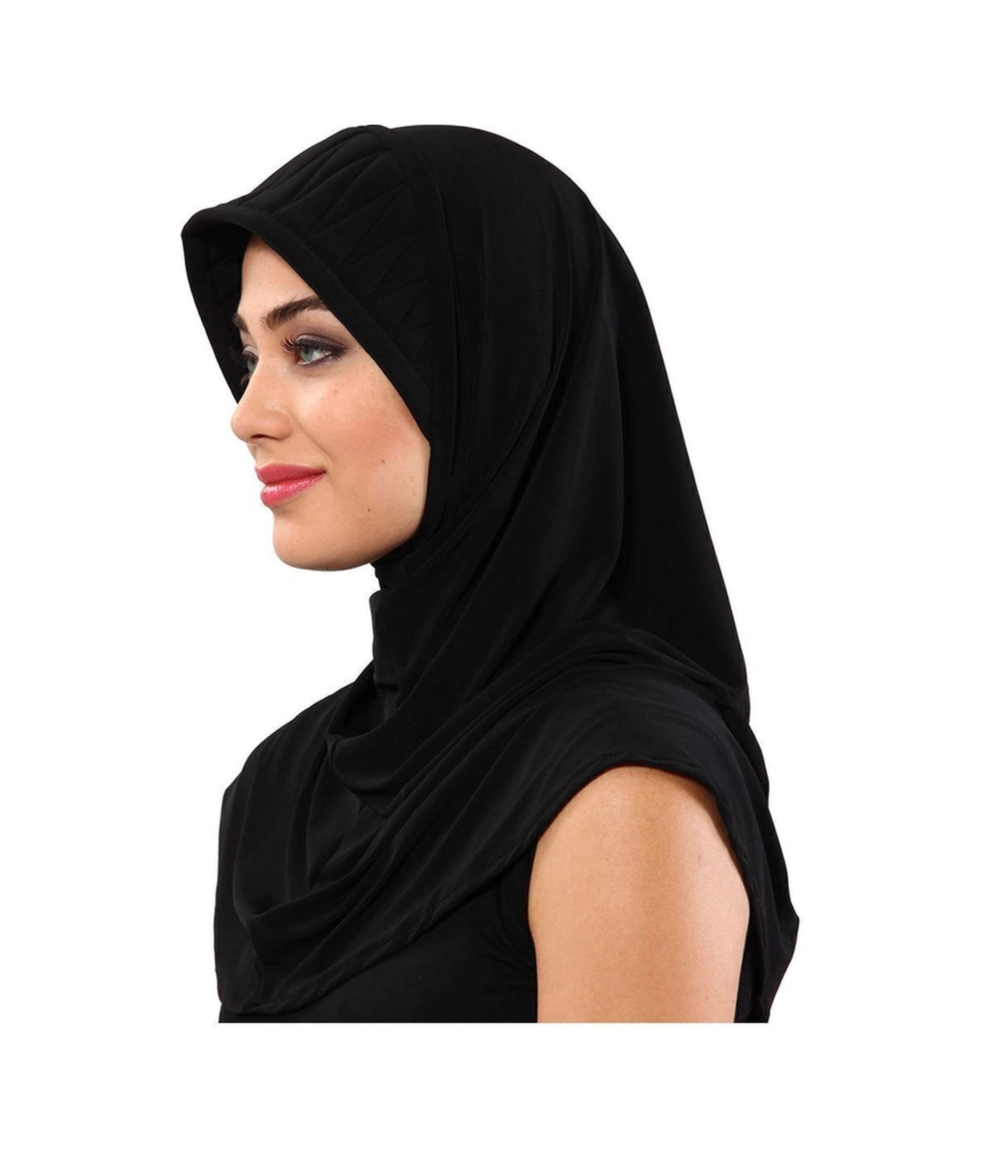 Çapraz Takmatik Siyah Hazır Türban Tesettür Havuz Bonesi Siyah