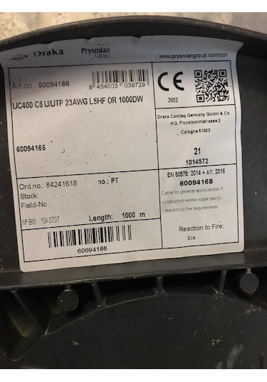 Prysmıan Draka Cat6 Lszh Turuncu 23awg Data Kablosu