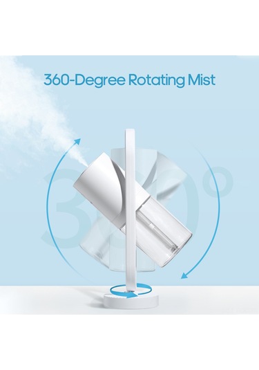 Ruicoo 200ml Kapasiteli Nane Zembil Nanopartikül Buhar, Sessiz Isıtma, 360 Derece Döner, Renkli Gece Işığı Açık Mavi Standart