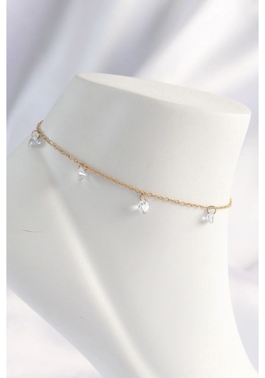 Ceylan Adam 316l Çelik Gold Renk Zirkon Taşlı Halhal Çok Renkli