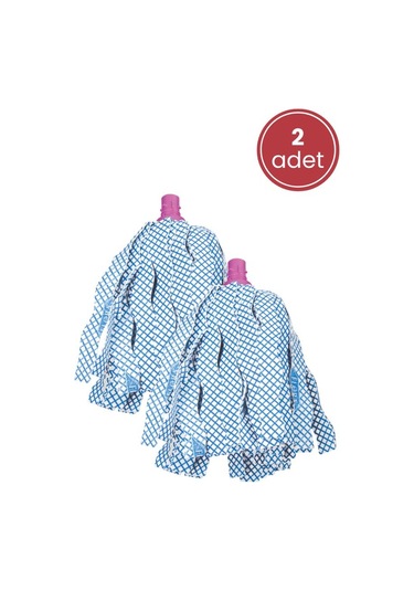 Standart Mop Temizlik Kovalarıyla Uyumlu Sap Ve Paspas Seti, 120cm Vidalı Metal Sap + 2 Adet Paspas