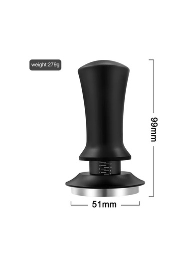 Xuweiwei 51 Mm Siyah Paslanmaz Çelik Tabanlı Yaylı Espresso Sıkacağı Kahve Aksesuarları Siyah-