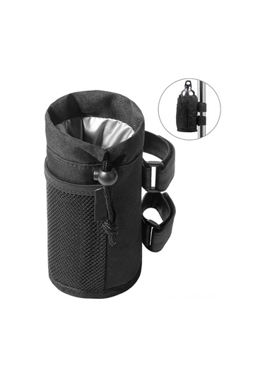 Qingmipy Sıcaklık Koruyucu Su Şişesi Tutucu, Çıkış Delikli, Ağızlı Cep, Bisiklet/bebe Arabası/engellere Uygun, Siyah, 17.5x8.3cm Çok Renkli