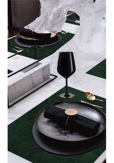 6'lı Kadife Dokulu Servis Peçetesi Yeşil