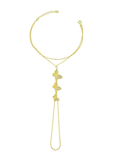 18k Altın Kaplamalı 925 Ayar Gümüş Kelebekler Şahmeran - 45100004 Altın