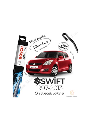 Suzuki Swift Muz Silecek Takımı 1997-2013 Bosch Aerotwin