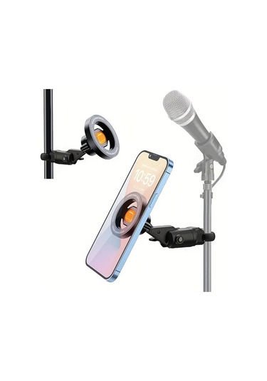 Xuweiwei Siyah Mikrofonlu Manyetik Tablet Ve Telefon Tutucu Canlı Yayın Standı 4-14 İnç Cihazlar İçin