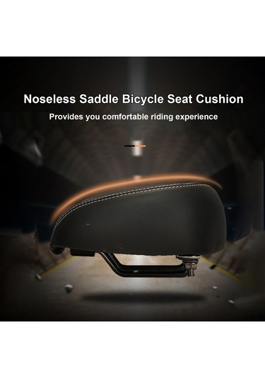 Geeroyoo Konforlu Bisiklet Sele, Burunsuz Pu Deri Oturak, Siyah, Mavi, Kırmızı Seçenekli Siyah