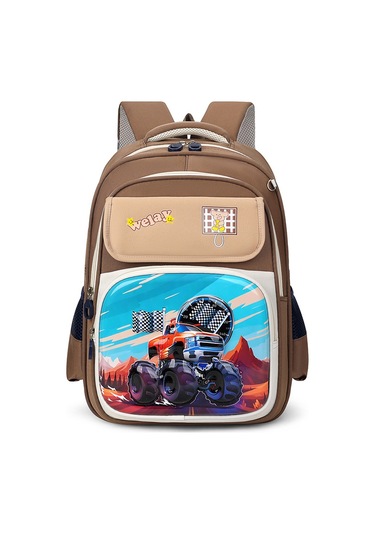 Ultra Hafif Yumuşak Yük Azaltıcı Sevimli Çocuk Okul Çanta Kahverengi