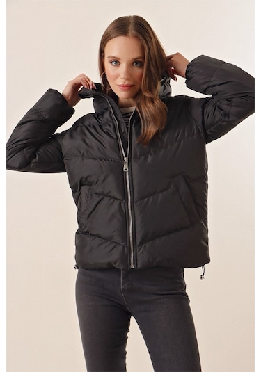 Munn Collection 5124 Siyah Dik Yaka Şişme Mont Siyah