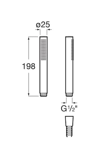 Roca Stella Stick Yuvarlak El Duşu A5b9b61c00 Krom