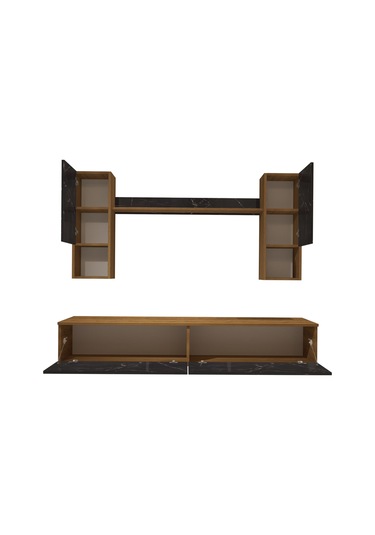 Decoraktiv Eko 5da Mdf Std Tv Ünitesi Tv Sehpası Pera - Siyah Mermer