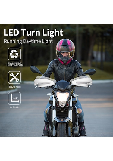 Springsun Motorcycle Universal 22mm Ppl护手罩 Led转向信号灯 防摔防风防水 多色可选