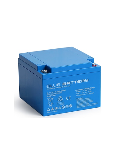 Blue Battery 12 V 26 Amper Bakımsız Kuru Akü Ups Aküsü