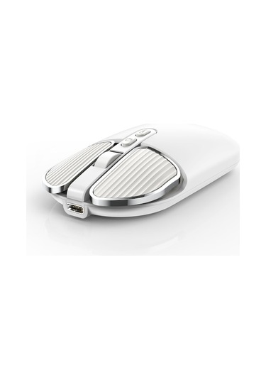 T600 2.4g + Bluetooth Sessiz Kablosuz Fare, Uv Dostu Kaplama, Şarj Edilebilir Pil, Hassas Konumlandırma, Beyaz Diğer Diğer