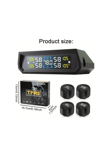 Boatshop1 T17 Lastik Basınç İzleme Sistemi Evrensel Kablosuz Güneş Tpms Harici Sensör Lastik Basıncını Doğru Tespit Eder