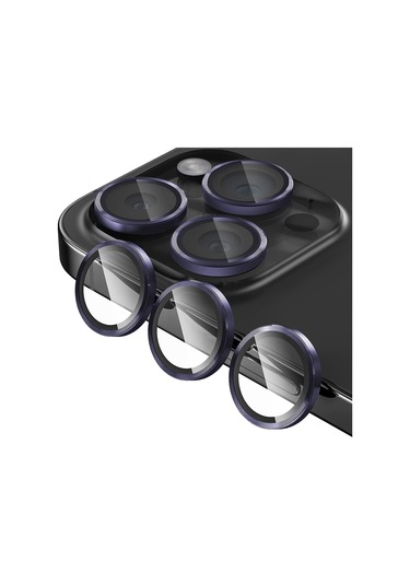 Buff Iphone Uyumlu 15 Pro Max / 15 Pro Uyumlu Kamera Metal Lens Koruyucu Mor