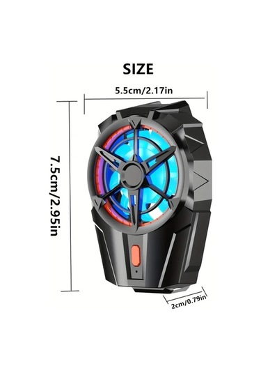 Siyah Kablosuz Cep Telefonu Soğutma Fanı