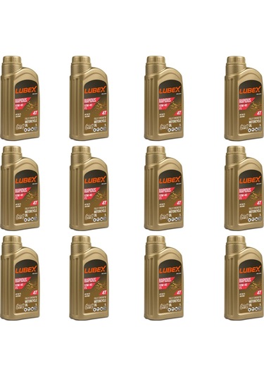 Lubex Rapidus Fs 10W-40 1 L 4 Zamanlı Motosiklet Yağı (12 Adet)