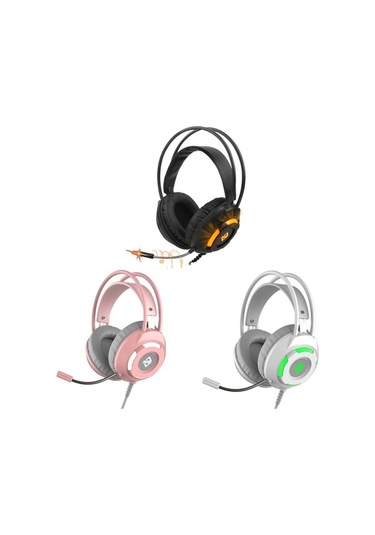 Primepickings Ajazz Ax120 Usb Kablolu 3.5mm Stereo Oyun Kulaklığı, Gürültü Önleyici, Mikrofonlu, 50mm Sürücü, Pembe, Mükemmel Ses