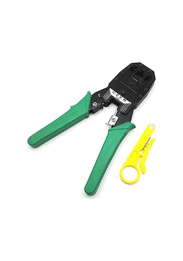 Al-4507 Rj9 Rj12 Rj45 Sıkıcı Sıkma Pensesi Kablo Soyucu Set Cat5 Internet Ucu Çakma K