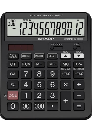 Sharp EL-CC12GP 12 Hane İşlem Kontrollü Masaüstü Hesap Makinesi