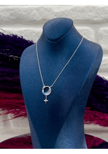 925 Ayar Gümüş Kuzey Yıldızı Modeli Lüks Kadın Kolye Gümüş