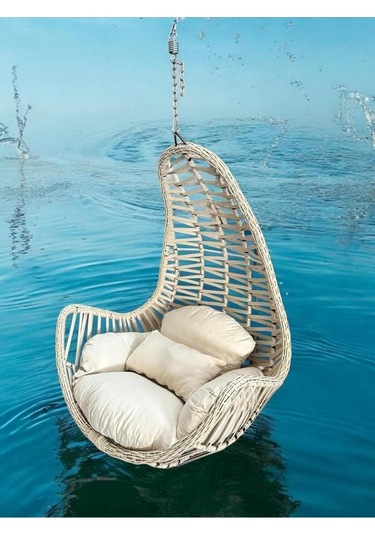 Zen Bahçe Ve Balkon Salıncağı Tek Kişilik Ekru Ekru