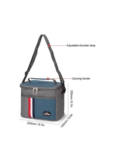 Tongxida Pratik Yemek Çantası - Su Geçirmez, Geniş Kapasiteli, Mavi Mavi