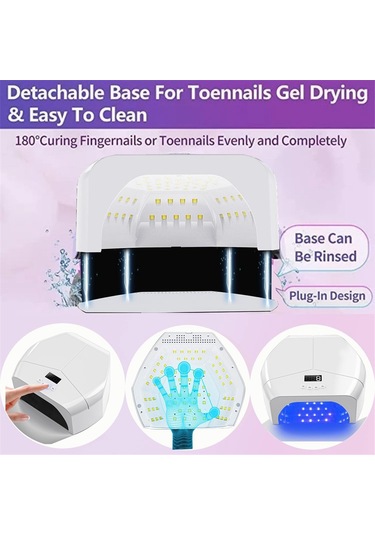 Xurunkeji Uv Tırnak Lambası Tırnak Işık Terapi Makinesi Uv Tırnak Cilası Pişirme Lambası Jel Cila İçin Hızlı Kürleme Kurutucu Led Lambalar Abd Fişi