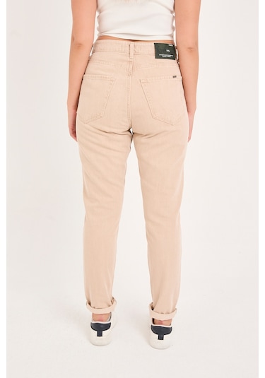 Kadın Denim Pantolon Krem