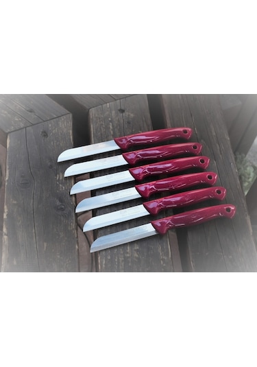 Solingen DELİKLİ-TTL Tırtıklı Meyve-Sebze Bıçağı 1.Kalite 6 Adet Vişne