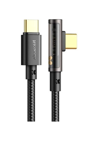 Moly Mcdodo Ca-3401 1.8m Type-c-type-c 90 Derece 100w Hızlı Şarj Şeffaf Veri Kablosu - İphone 15 Serisi Uyumlu